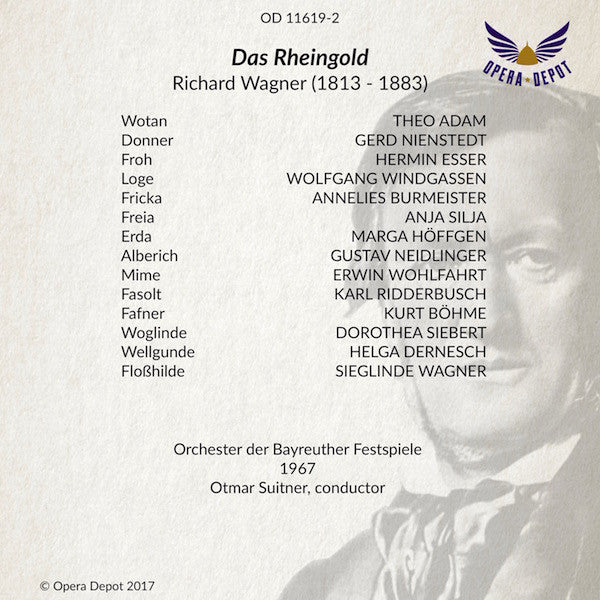 Wagner: Der Ring des Nibelungen - Nilsson, Windgassen, Adam, Rysanek, King, Greindl, Mödl, Silja; Böhm/Suitner. Bayreuth, 1967