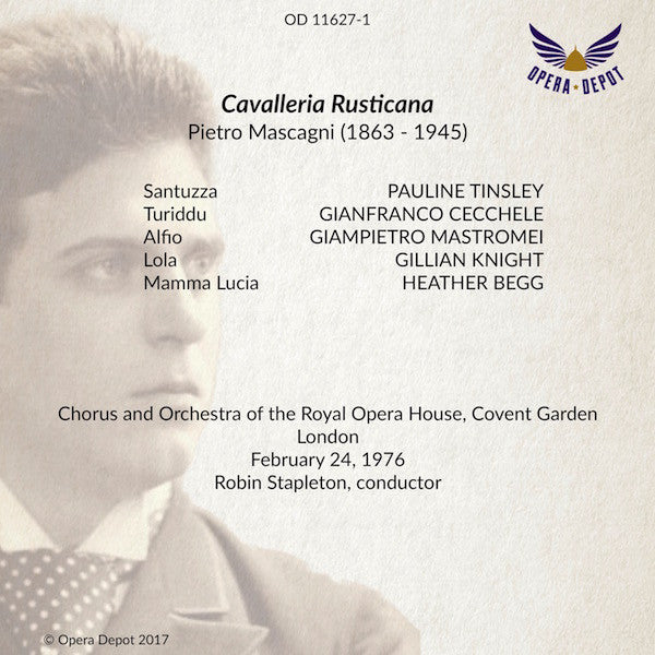 Mascagni: Cavalleria Rusticana - Tinsley, Cecchele, Mastromei, Begg, Knight; Stapleton. London, 1976