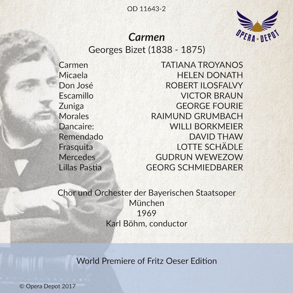 Bizet: Carmen (In German) Troyanos, Ilosfalvy, Donath, Braun; Böhm. München, 1969