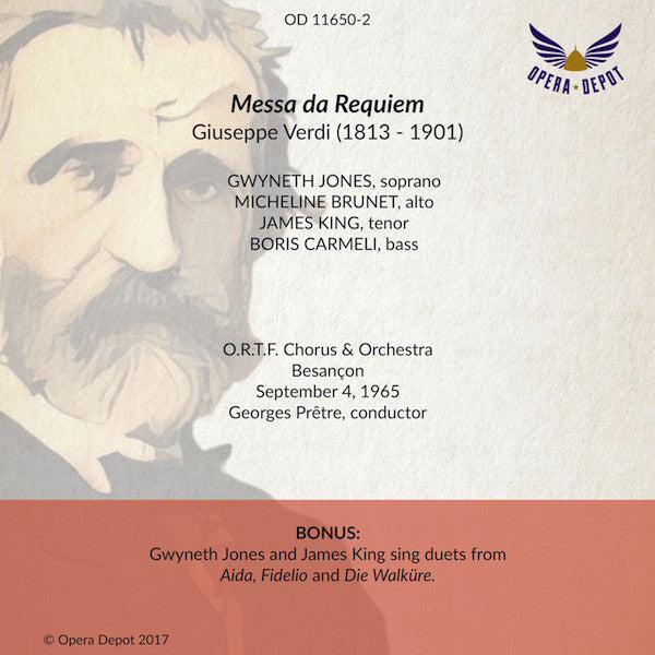 Verdi: Requiem - Jones, Brunet, King, Carmeli; Prêtre. Besançon, 1965. BONUS: Jones & King sing excerpts from Aida, Fidelio & Walküre