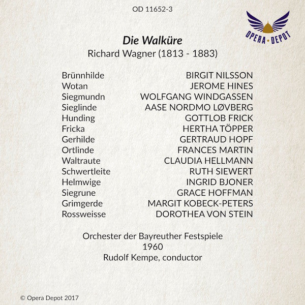 Wagner: Der Ring des Nibelungen - Nilsson, Hopf, Hines, Uhde, Windgassen, Frick, Töpper, Bjoner; Kempe. Bayreuth, 1960