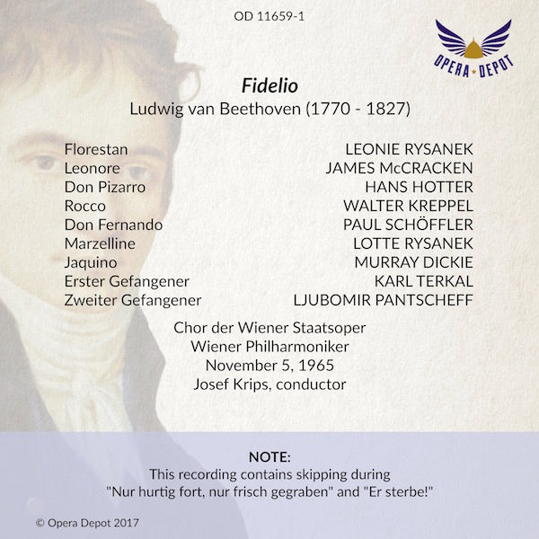Beethoven: Fidelio (Excerpts) Rysanek, McCracken, Hotter, Kreppel, Lo. Rysanek, Dickie, Schöffler; Krips. Wien, 1965