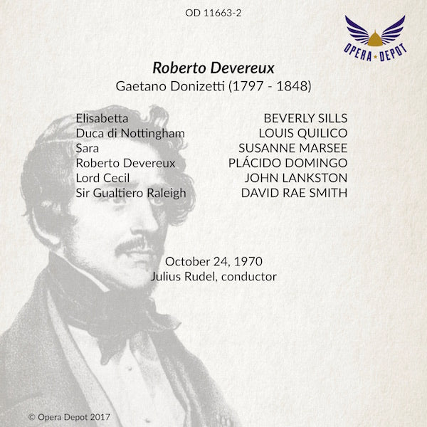 Donizetti: Roberto Devereux - Sills, Domingo, Quilico, Marsee; Rudel. 1970