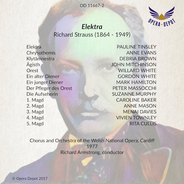 Strauss: Elektra (In English) Tinsley, Evans, Brown, White, Mitchinson; Armstrong. Cardiff, 1977