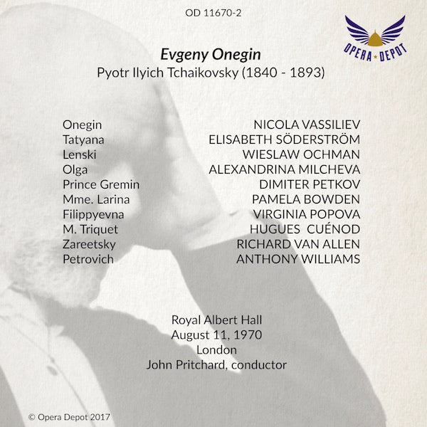 Tchaikovsky: Eugene Onegin - Vassiliev, Söderström, Ochman, Petkov, Cuenod; Pritchard. London, 1970