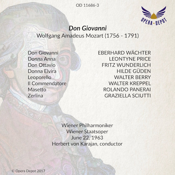 Mozart: Don Giovanni - Wächter, L. Price, Berry, Güden, Wunderlich, Sciutti, Panerai; Karajan. Wien, 1963