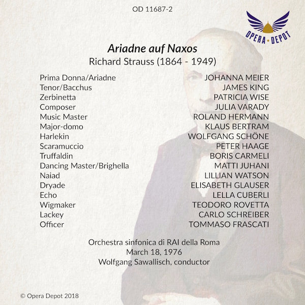 Strauss: Ariadne auf Naxos - Meier, King, Wise, Varady, Schöne, Cuberli; Sawallisch. Roma, 1976