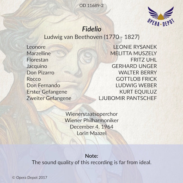 Beethoven: Fidelio - Rysanek, Uhl, Frick, Berry, Muszely, Unger; Maazel. Wien, 1964