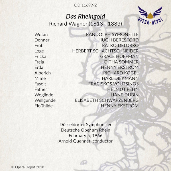 Wagner: Das Rheingold - Symonette, Hoffman, Schachtschneider, Beresford; Quennet. Düsseldorf, 1966