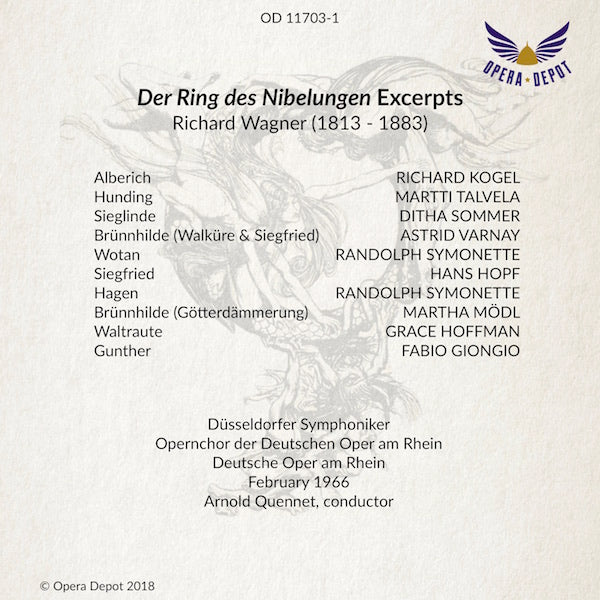 Wagner: Der Ring des Nibelungen (excerpts) - Varnay, Mödl, Hopf, Symonette, Hoffman, Talvela, Kélémen; Quennet. Düsseldorf, 1966