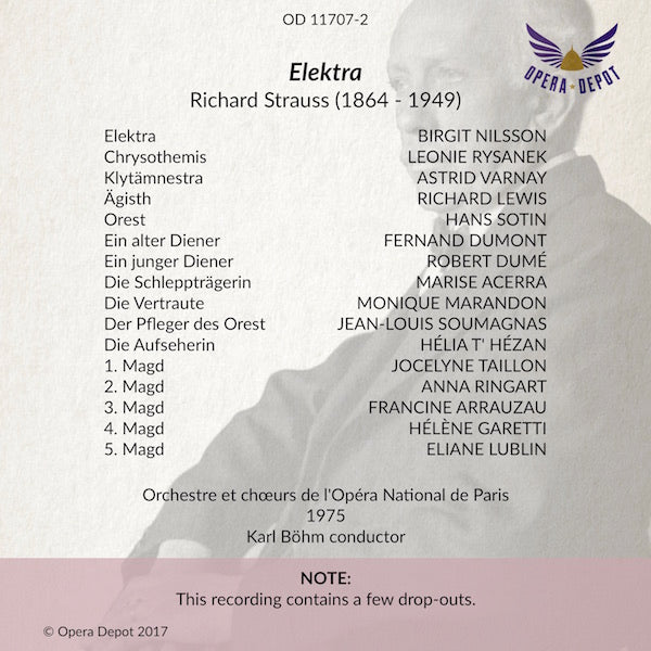 Strauss: Elektra - Nilsson, Rysanek, Varnay, Lewis, Sotin; Böhm. Paris, 1975