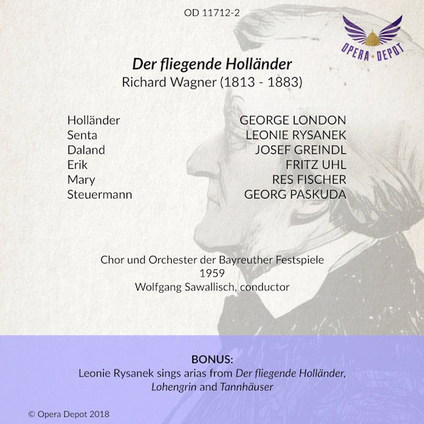 Wagner: Der fliegende Holländer - London, Rysanek, Greindl, Uhl, Paskuda, Fischer; Sawallisch. Bayreuth, 1959