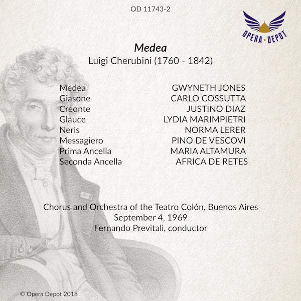 Cherubini: Medea - Jones, Cossuta, Diaz, Lerer; Previtali. Buenos Aires, 1969