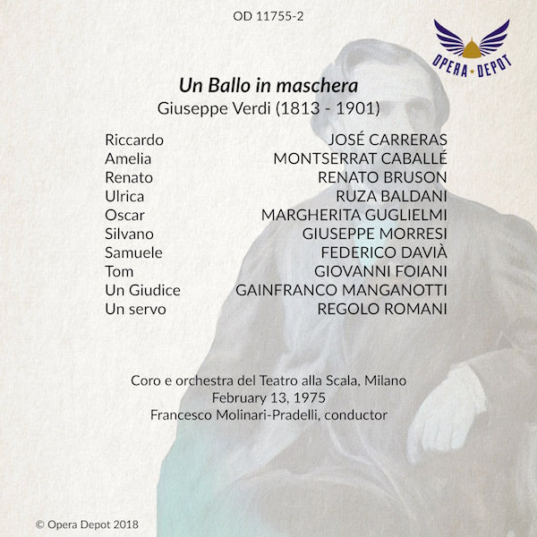 Verdi: Un Ballo in Maschera - Caballé, Carreras, Bruson, Baldani, Molinari-Pradelli. Milano, 1975