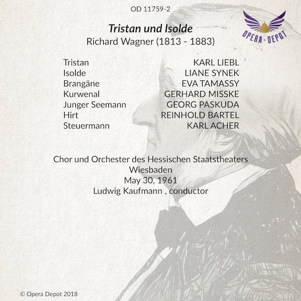 Wagner: Tristan und Isolde (Extended Excerpts) - Synek, Liebl, Tamassy, Misske; Kaufmann. Wiesbaden, 1961
