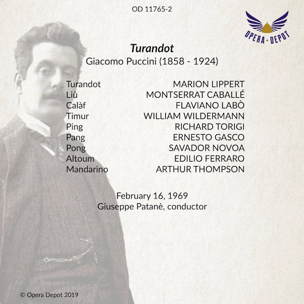 Puccini: Turandot - Lippert, Caballé, Labò, Wildermann; Patané. 1969