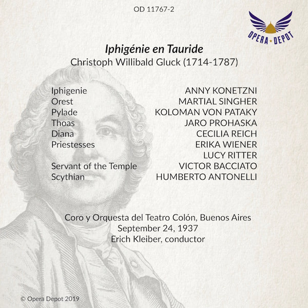 Gluck: Iphigénie en Tauride (In German) - Konetzni, Singher, von Pataky, Prohaska; Kleiber. Buenos Aires, 1937