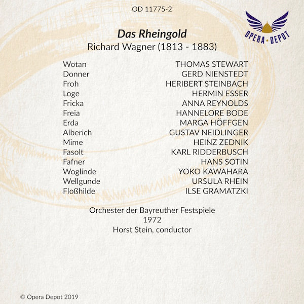Wagner: Der Ring des Nibelungen - Ligendza, Cox, Stewart, Jones, King, Ridderbusch, Mazura, Reynolds; Stein. Bayreuth, 1972