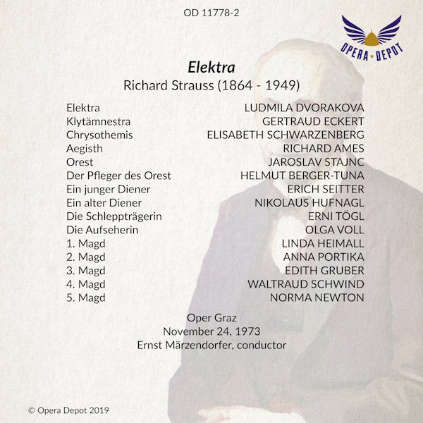 Strauss: Elektra - Dvorakova, Schwarzenberg​, Eckert, Stajnc​, Ames​; Märzendorfer. Graz, 1973