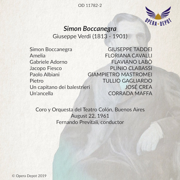 Verdi: Simon Boccanegra - Taddei, Cavalli, Labò, Clabassi, Mastromei; Previtali. Buenos Aires, 1961