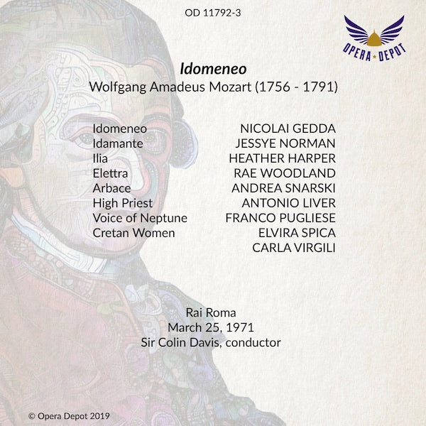 Mozart: Idomeneo - Gedda, Norman, Harper, Woodland; Davis. Roma, 1971