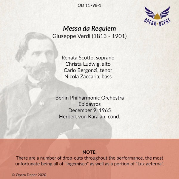 Verdi: Messa da Requiem - Scotto, Ludwig, Bergonzi, Zaccaria; Karajan. Epidavros, 1965