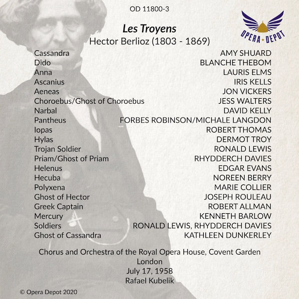 Berlioz: Les Troyens (In English) - Vickers, Thebom, Shuard, Robinson, Rouleau, Collier; Kubelik. London, 1958