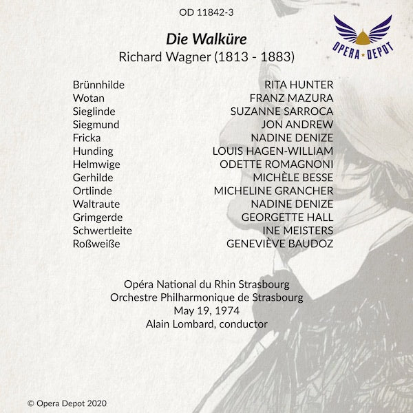 Wagner: Die Walküre - Hunter, Mazura, Andrew, Sarroca, Denize; Lombard. Strasbourg, 1974