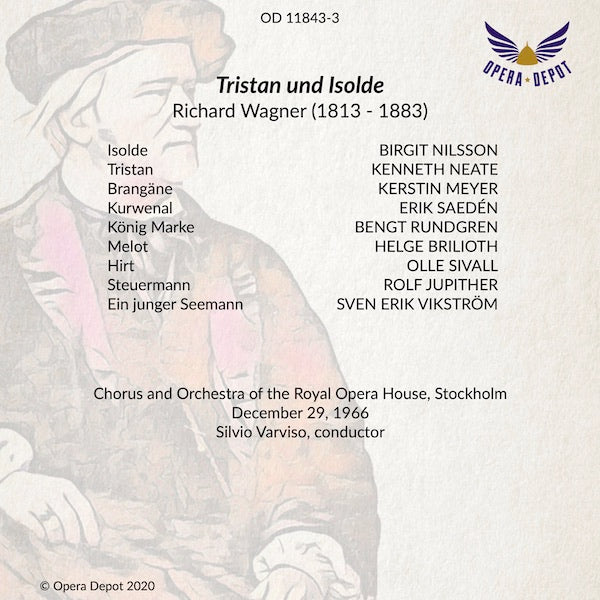 Wagner: Tristan und Isolde - Nilsson, Neate, Meyer, Saedén, Rundgren, Brilioth; Varviso, Stockholm, 1966