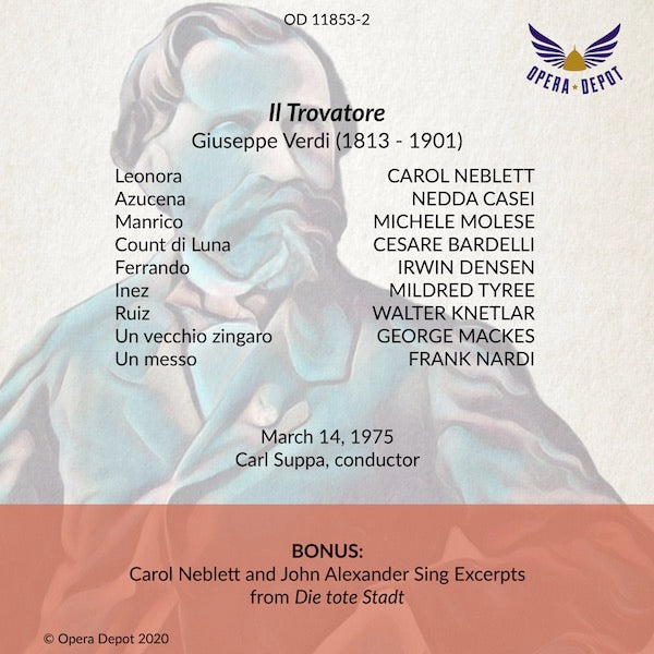 Verdi: Il Trovatore - Neblett, Molese, Casei, Bardelli, Densen; Suppa. 1975