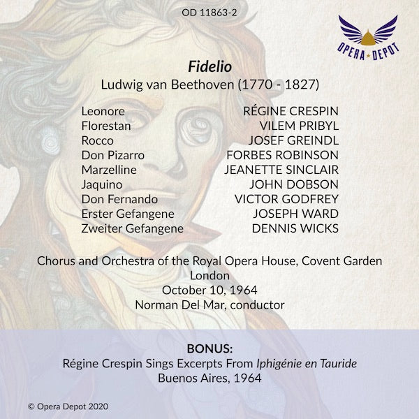 Beethoven: Fidelio - Crespin, Pribyl, Greindl, Robinson, Sinclair, Dobson; Del Mar. London, 1964