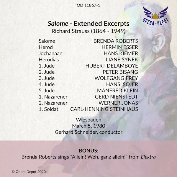 Strauss: Salome (Extended Excerpts) - Roberts, Esser, Synek, Kiemer, Nienstedt; Schneider. Wiesbaden