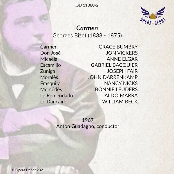 Bizet: Carmen - Bumbry, Vickers, Elgar, Bacquier, Darrenkamp; Guadagno. 1967