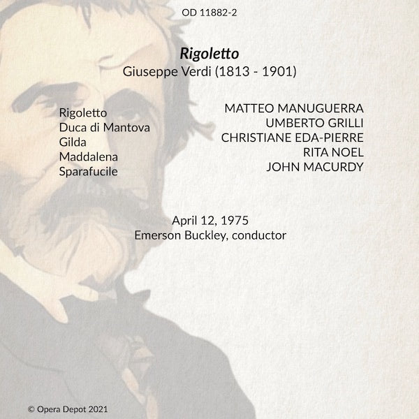 Verdi: Rigoletto - Manuguerra, Eda-Pierre, Grilli, Macurdy; Buckley. 1975