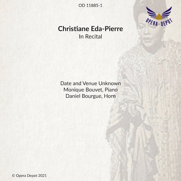 Recital: Christiane Eda-Pierre - Monique Bouvet, piano. Date and venue unknown