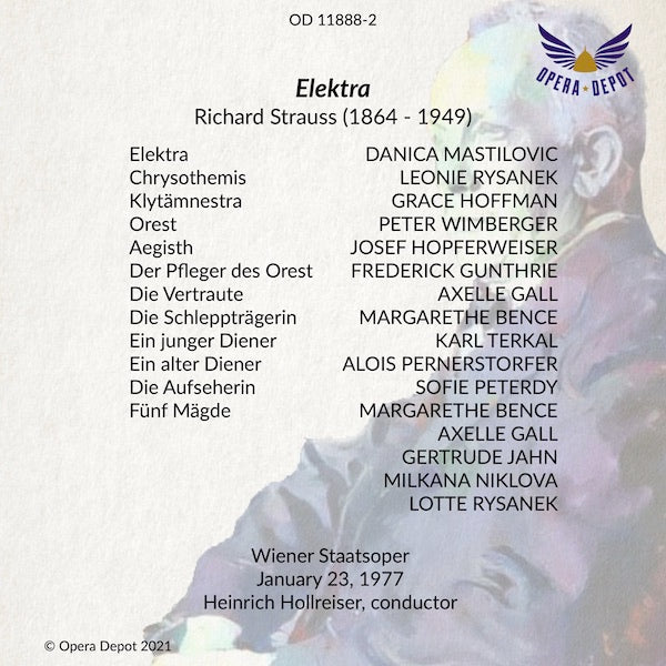 Strauss: Elektra - Mastilovic, Rysanek, Hoffman, Hopferweiser, Wimberger; Hollreiser. Wien, 1977