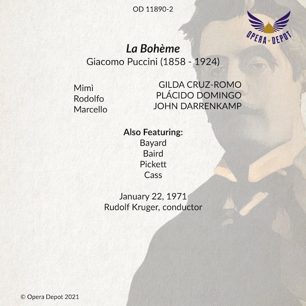 Puccini: La Bohème - Cruz-Romo, Domingo, Darrenkamp, Bayard; Kruger. 1971
