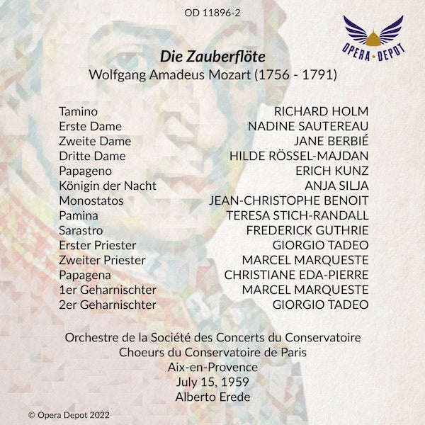 Mozart: Die Zauberflöte - Stich-Randall, Holm, Silja, Kunz, Guthrie, Eda-Pierre; Erede. Aix-en-Provence, 1959