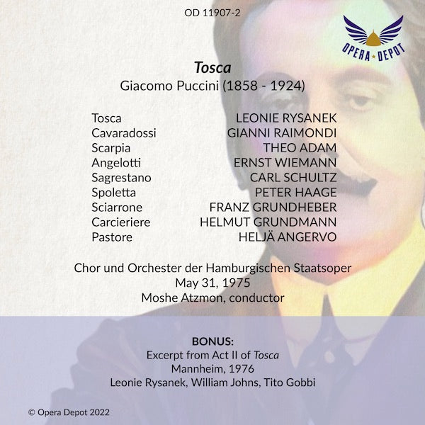 Puccini: Tosca - Rysanek, G. Raimondi, Adam, Grundheber; Atzmon. Hamburg, 1975