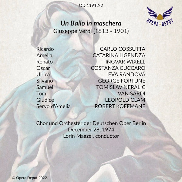 Verdi: Un Ballo in maschera - Cossutta, Ligendza, Wixell, Randová, Cuccaro; Maazel. Berlin, 1974