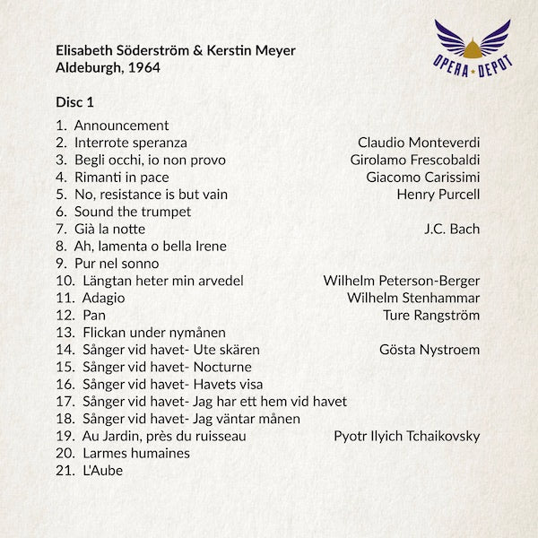 Recital: Elisabeth Söderström & Kerstin Meyer; Moore. Aldeburgh, 1964. BONUS: Söderström sings arias