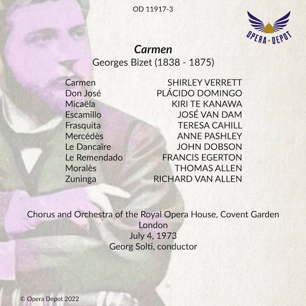 Bizet: Carmen - Verrett, Domingo, Te Kanawa, Van Dam, Cahill, Van Allen; Solti. London, 1973