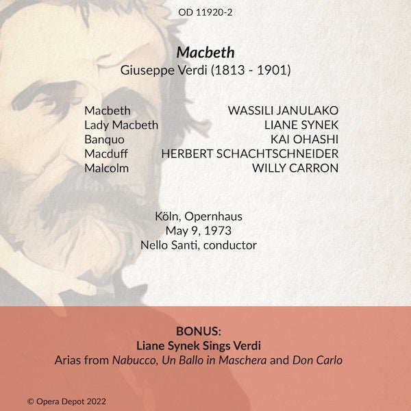 Verdi: Macbeth (In German) - Janulako, Synek, Ohashi, Schachtschneider; Santi. Köln, 1973