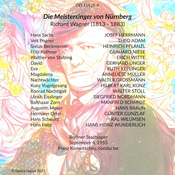 Wagner: Die Meistersinger von Nürnberg - Herrmann, Witte, Keplinger, Unger, Pflanzl, Adam; Konwitschny. Berlin, 1955