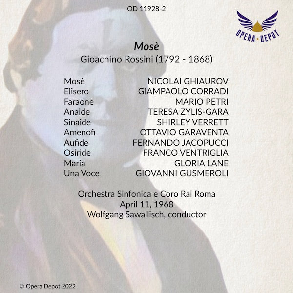 Rossini: Mosè - Ghiaurov, Zylis-Gara, Verrett, Lane, Petri, Garaventa; Sawallisch. Roma, 1968