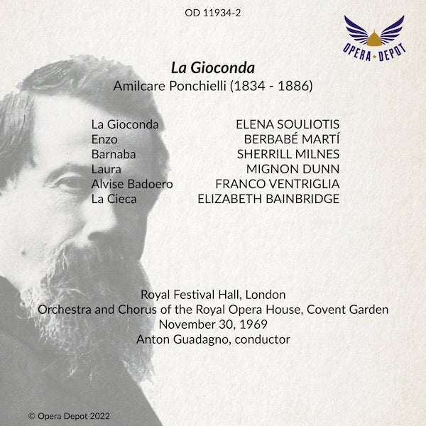Ponchielli: La Gioconda - Souliotis, Martì, Dunn, Milnes, Ventriglia, Bainbridge; Guadagno. London, 1969