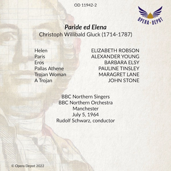 Gluck: Paride ed Elena (In English) - Robson, Young, Lane, Tinsley; Schwarz. Manchester, 1964 