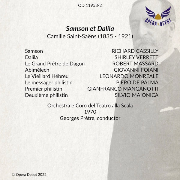 Saint-Saëns: Samson et Dalila - Verrett, Cassilly, Massard, Foiani; Prêtre. Milano, 1970