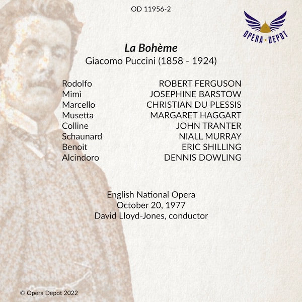 Puccini: La Bohème (In English) - Barstow, Ferguson, Du Plessis, Haggart, Tranter; Lloyd-Jones. London, 1977