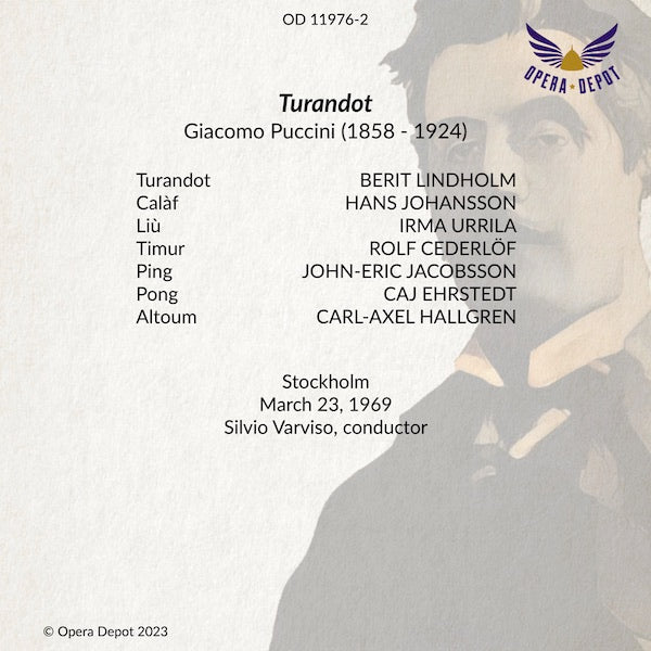 Puccini: Turandot (In Swedish) - Lindholm, Johansson, Urrila; Varviso. Stockholm,1969